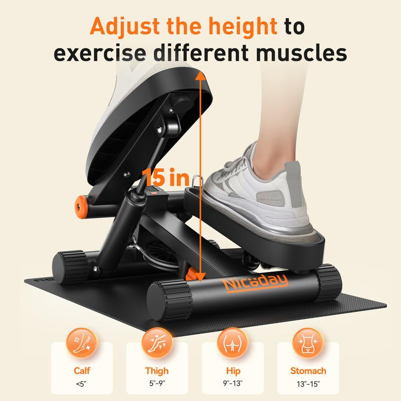 Niceday Compact Hydraulic Stair Stepper: Your Ultimate Solution for Effective Cardiovascular and Leg Workouts at Home or Office, Featuring LCD Monitor and 300LB Weight Capacity